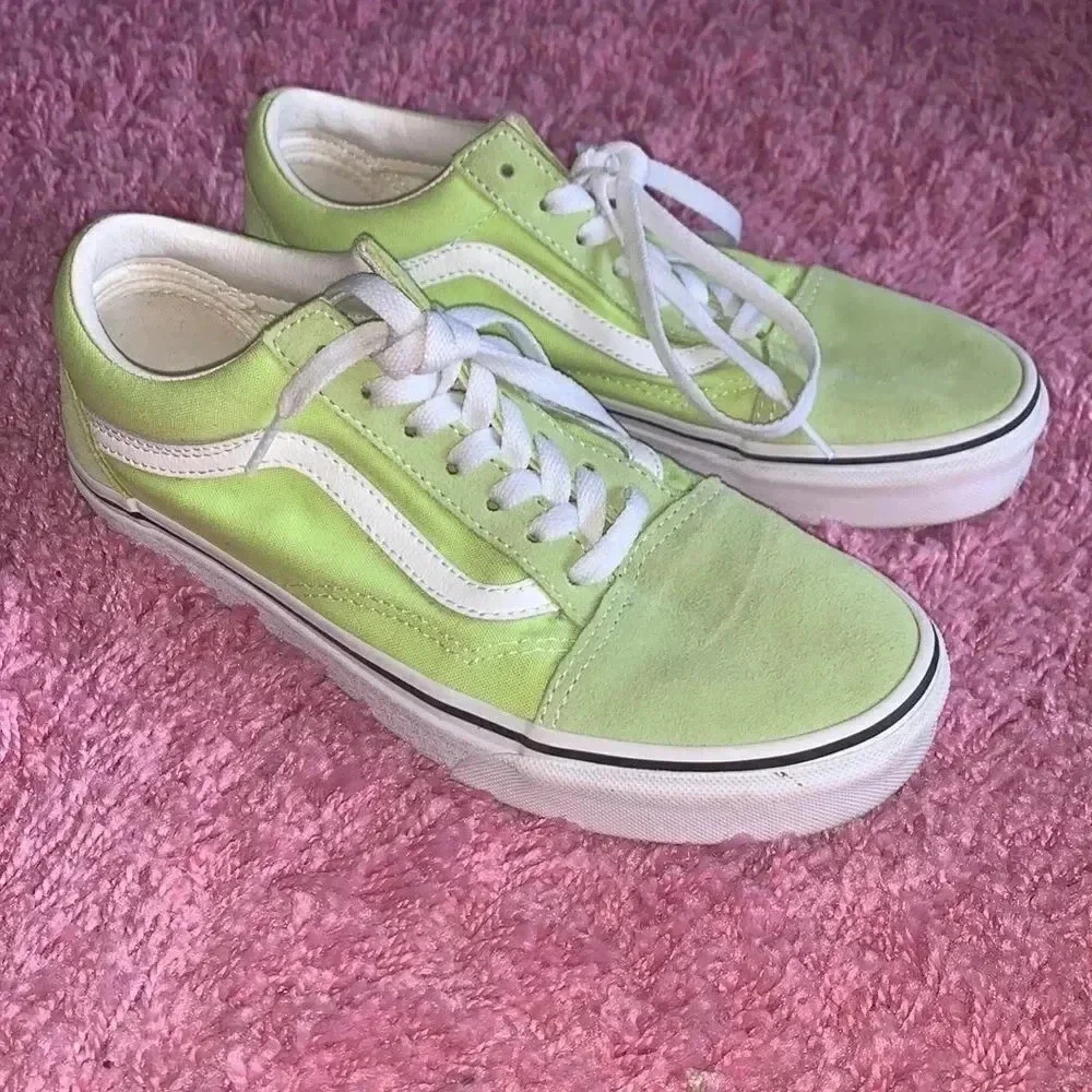 Vans Old Skool Sharp Green White Sneakers Size 8